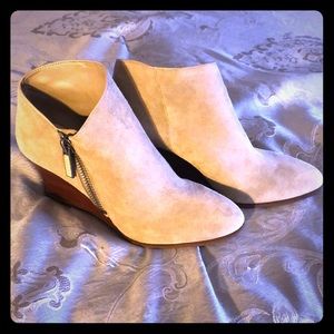 Beige Suede Booties. Size 9.
